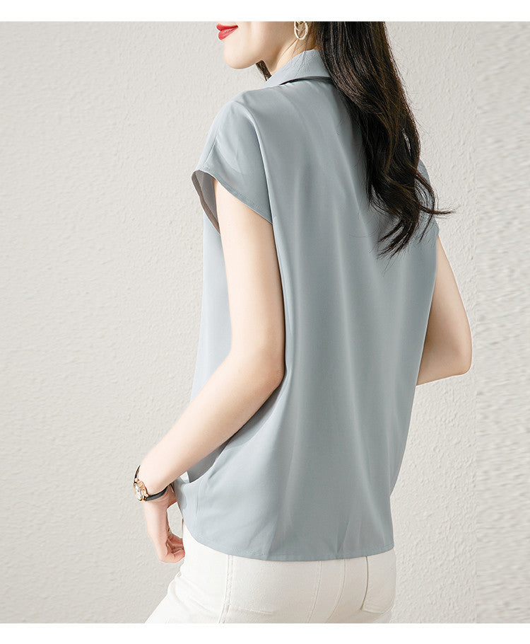 スカーフ付き ブラウス レディース 夏 ノースリーブ シフォン 全2色 S-2XL