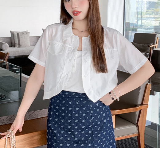大きいサイズ レディース 夏 シャツ ショート カーディガン トップス 日焼け止め アウター 透け感