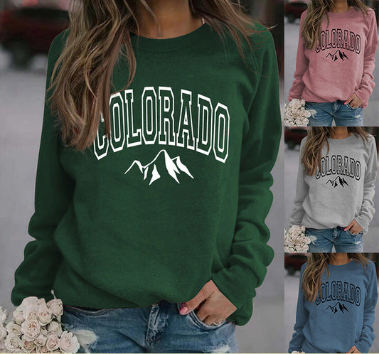 カレッジロゴ スウェット トレーナー コットン レディース 秋冬 長袖 ゆったり おしゃれ 通学 通勤 ダークグリーン 白字 S-XXL