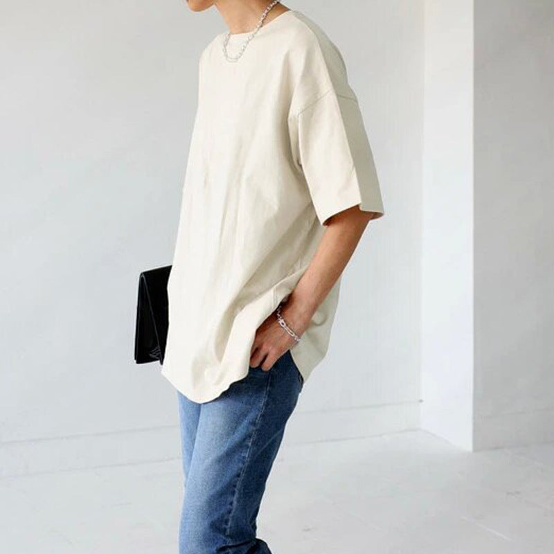 レディース トップス シャツ tシャツ ミドル丈 ルーズトップス カジュアル クロスボーダー７色