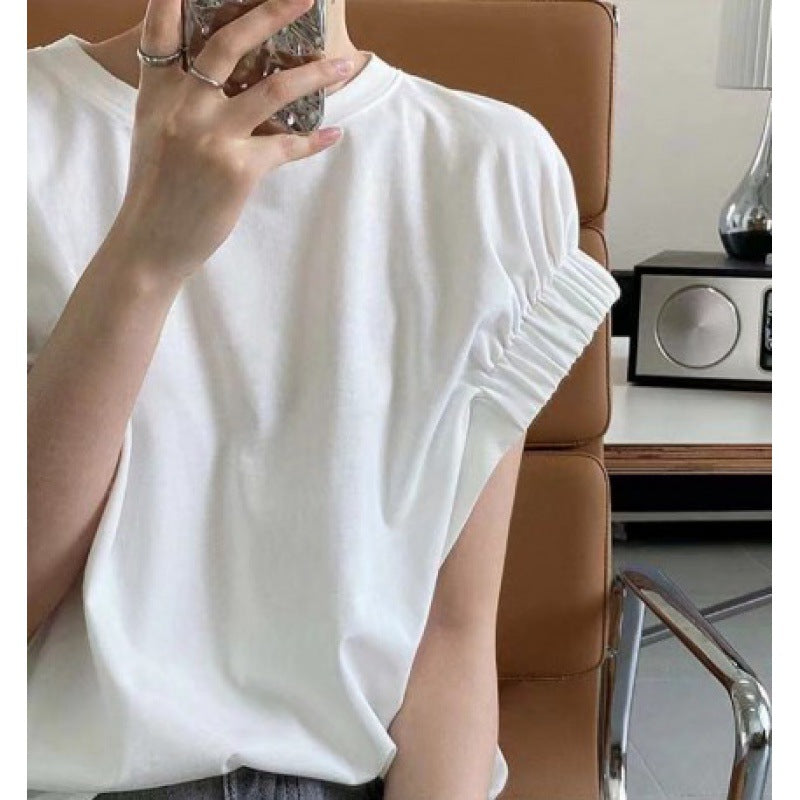 アシメカットがポイント！日系ゆったり変形シルエットTシャツ