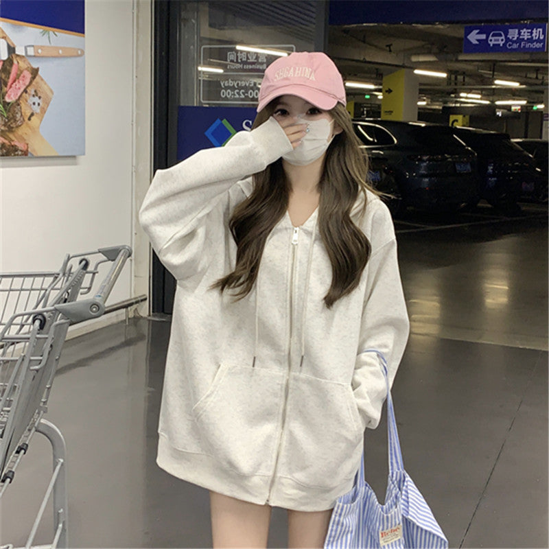 ジップアップ パーカー レディース 春夏 薄手 フード付き 羽織 カーディガン風 軽やか 通気性 冷房対策 きれいめ ライトグレー M