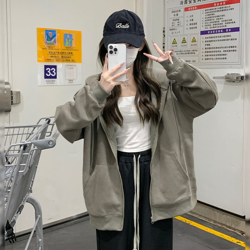 ジップアップ パーカー レディース 春夏 薄手 フード付き 羽織 カーディガン風 軽やか 通気性 冷房対策 きれいめ ライトグレー M