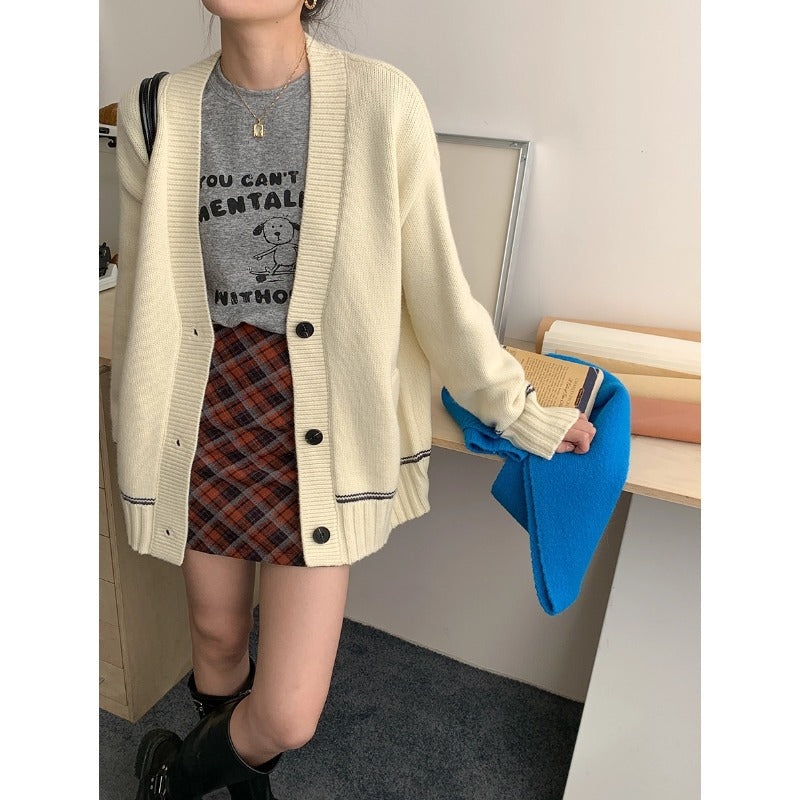 ロゴ イラスト プリント 長袖 Tシャツ レディース 春秋 ゆったり 体型カバー モノトーン ホワイト フリー ダークグレー フリー ライトグレー フリー