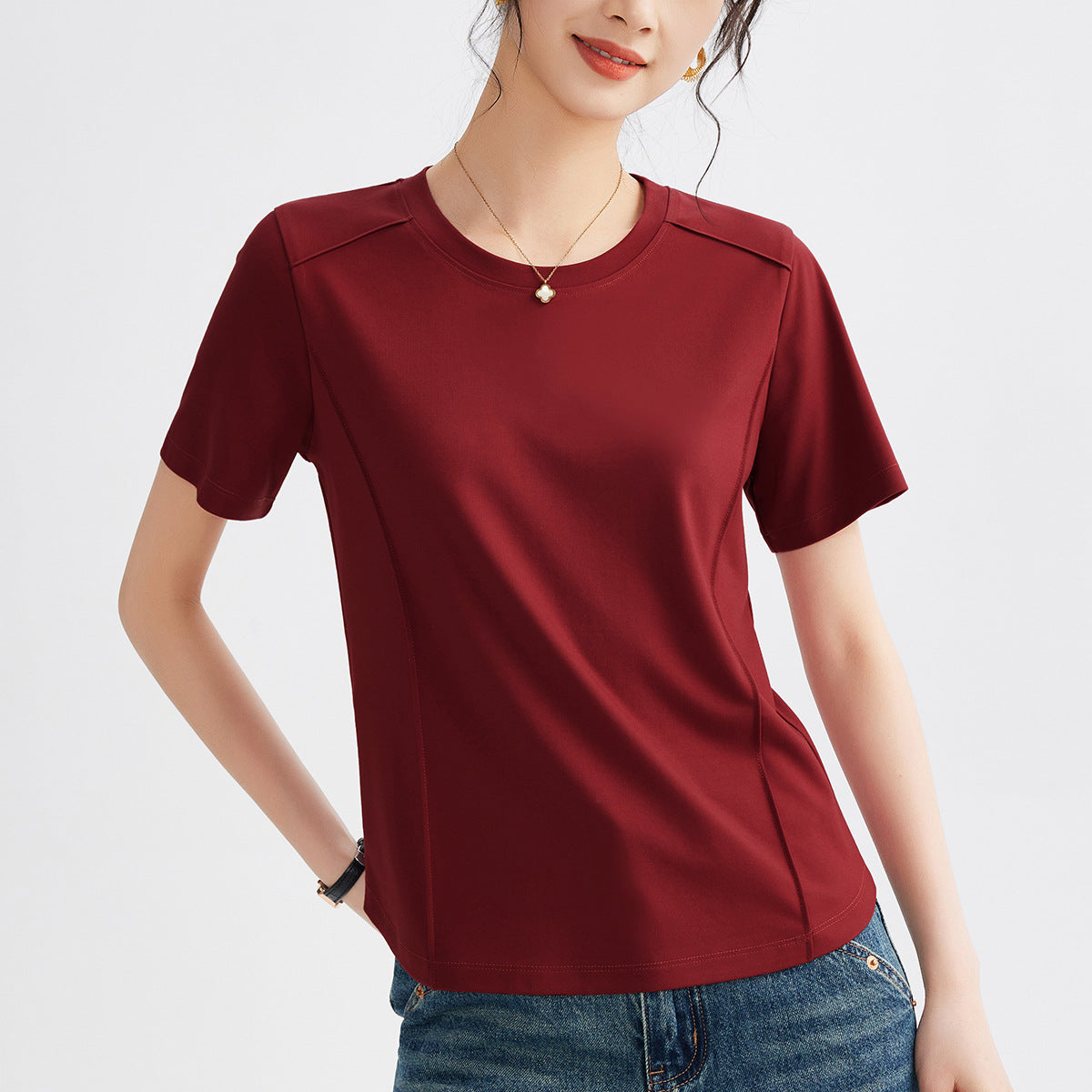 アイス素材×速乾！小柄プリントスポーツTシャツ レディース夏用