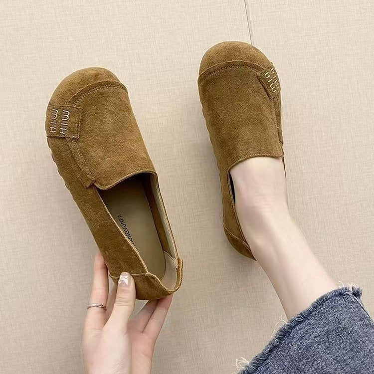 ローファー スリッポン ドライビングシューズ フラットソール レディース 春夏秋 軽やか 歩きやすい つま先カバー 通気性 抜群 カーキ/キャメル 35-40