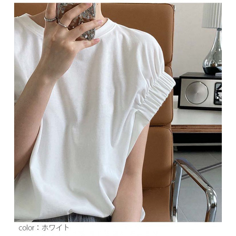 アシメカットがポイント！日系ゆったり変形シルエットTシャツ