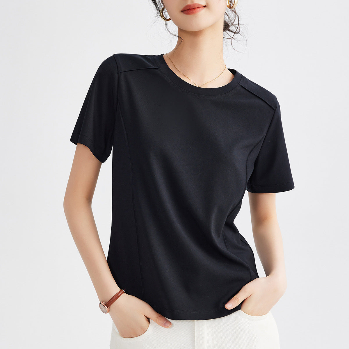 アイス素材×速乾！小柄プリントスポーツTシャツ レディース夏用