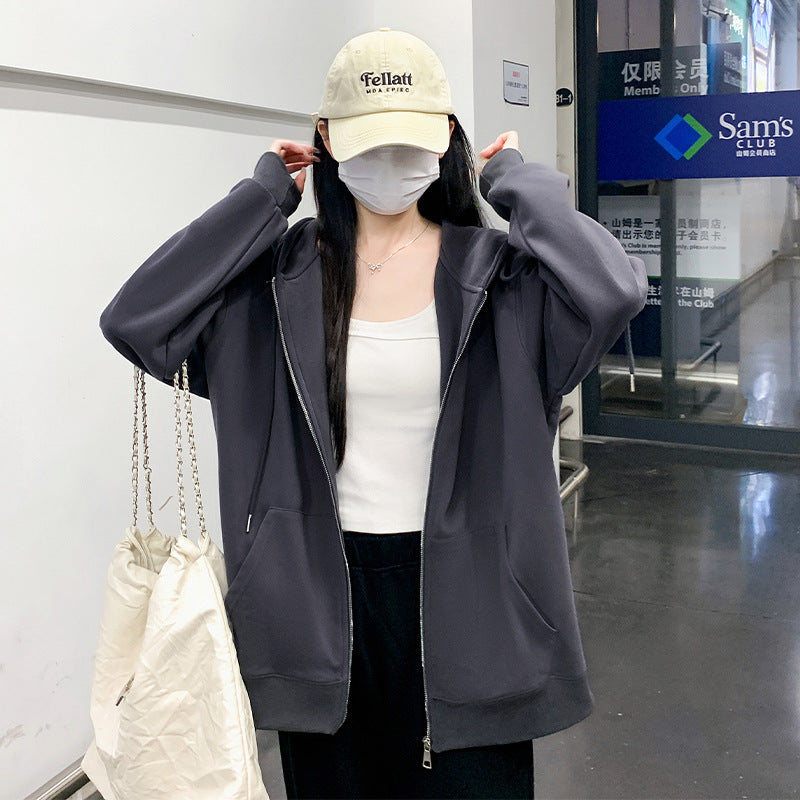 ジップアップ パーカー レディース 春夏 薄手 フード付き 羽織 カーディガン風 軽やか 通気性 冷房対策 きれいめ ライトグレー M