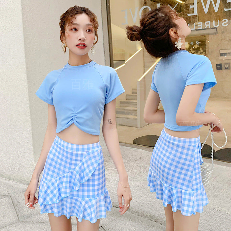 水着 レディース セパレート おしゃれ 上下 可愛い 保守系 ボクサーツーピースセット リトルデイジーガール 学生