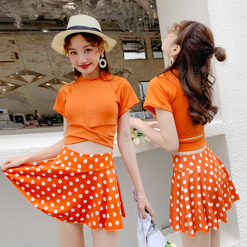 水着 レディース セパレート おしゃれ 上下 可愛い 保守系 ボクサーツーピースセット リトルデイジーガール 学生