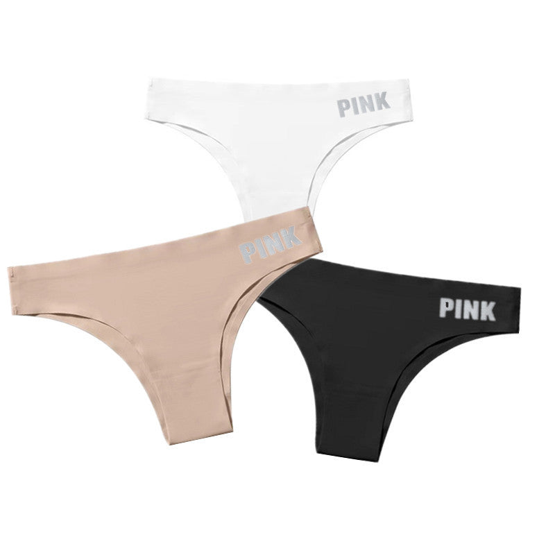 シームレスアイスシルクコットンクロッチ トライアングルTバックビキニパンティー