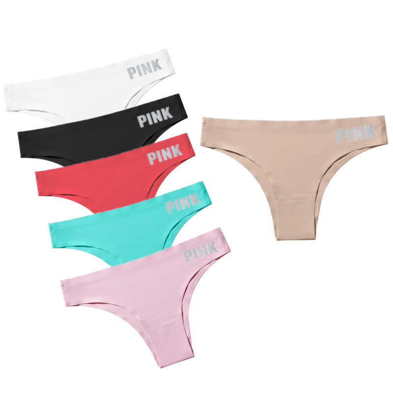 シームレスアイスシルクコットンクロッチ トライアングルTバックビキニパンティー