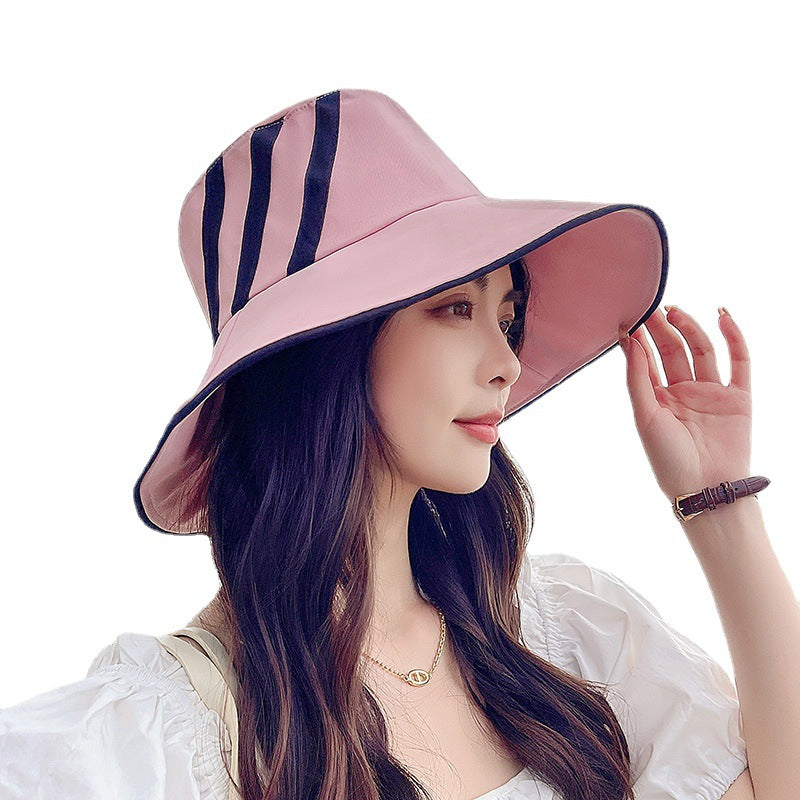 フィッシャーマンハット レディース 夏韓国 トレンディなトラベルシェーディング UVカット つばの広いフェイスビッグハット