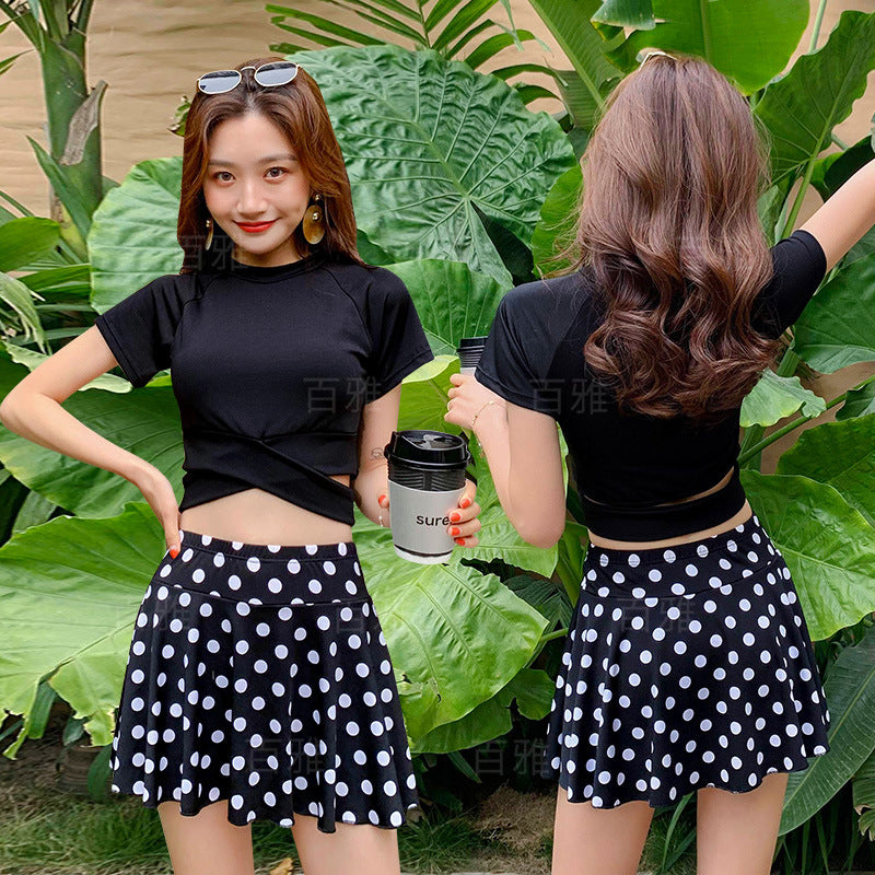 水着 レディース セパレート おしゃれ 上下 可愛い 保守系 ボクサーツーピースセット リトルデイジーガール 学生