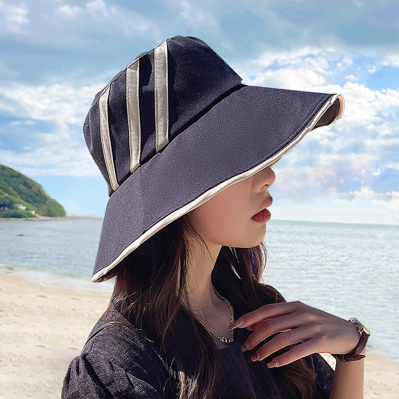 フィッシャーマンハット レディース 夏韓国 トレンディなトラベルシェーディング UVカット つばの広いフェイスビッグハット