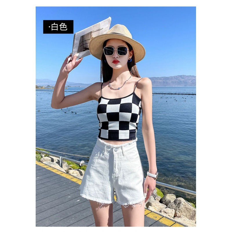 夏 レディース パンツ 香港スタイル ストラップ付き デニムショーツ ハイウエスト プラスサイズ ルーズスリム ワイドレッグ  Aライン ウルトラショート ホットパンツ