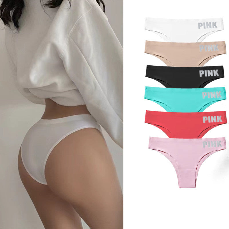 シームレスアイスシルクコットンクロッチ トライアングルTバックビキニパンティー